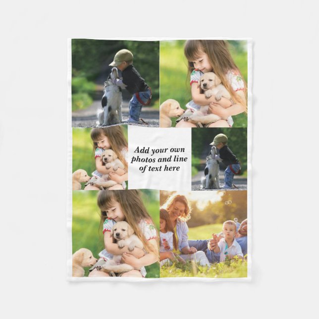 Erstellen Sie Ihre eigene Foto-Collage und -Text Fleecedecke (Vorderseite)