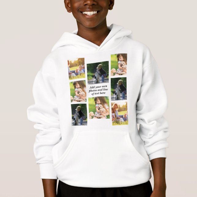 Erstellen Sie Ihre eigene Foto-Collage und -Text Hoodie (Vorderseite)