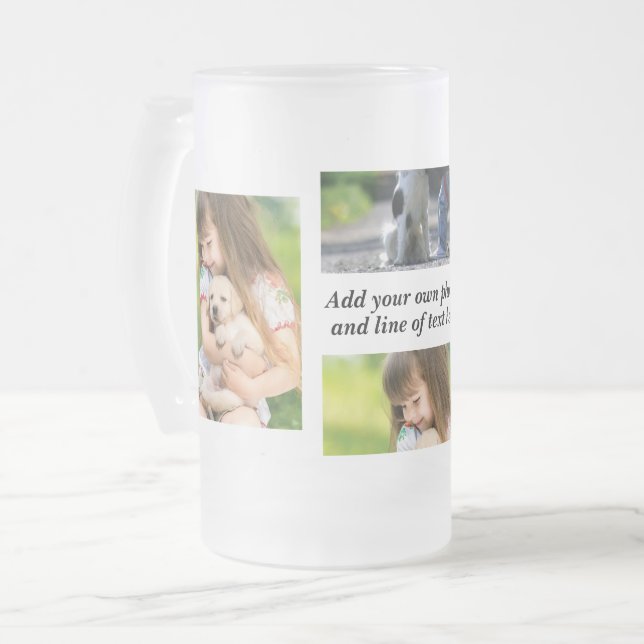 Erstellen Sie Ihre eigene Foto-Collage und -Text Mattglas Bierglas (Vorderseite Links)