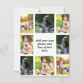 Erstellen Sie Ihre eigene Foto-Collage und -Text Mitteilungskarte