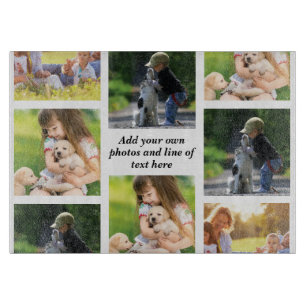 Erstellen Sie Ihre eigene Foto-Collage und -Text Schneidebrett