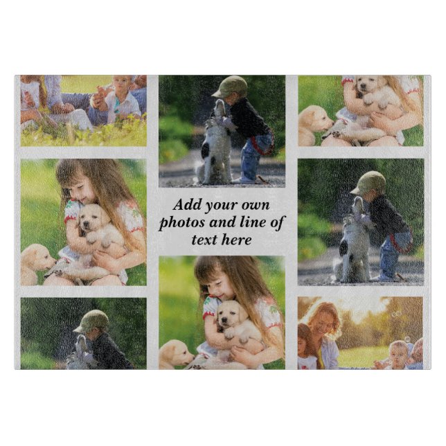 Erstellen Sie Ihre eigene Foto-Collage und -Text Schneidebrett (Vorderseite)