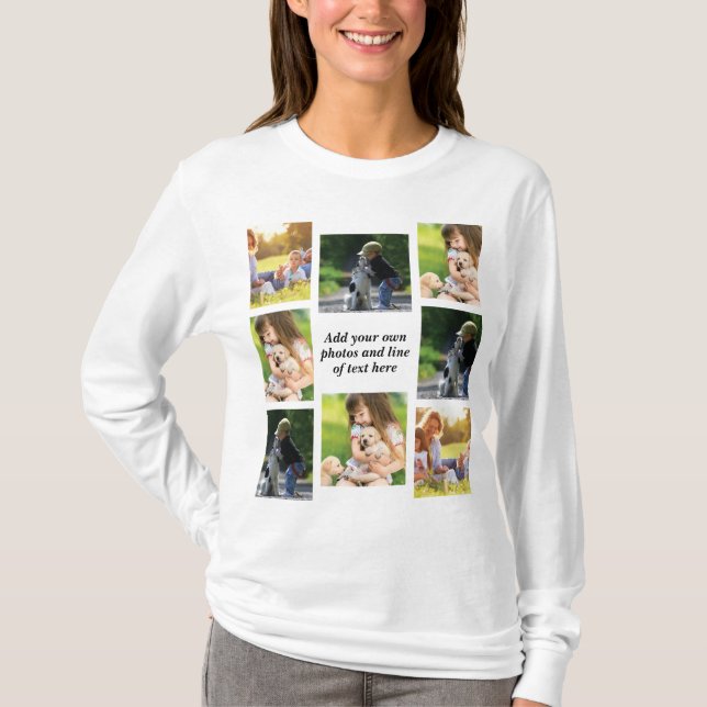 Erstellen Sie Ihre eigene Foto-Collage und -Text T-Shirt (Vorderseite)