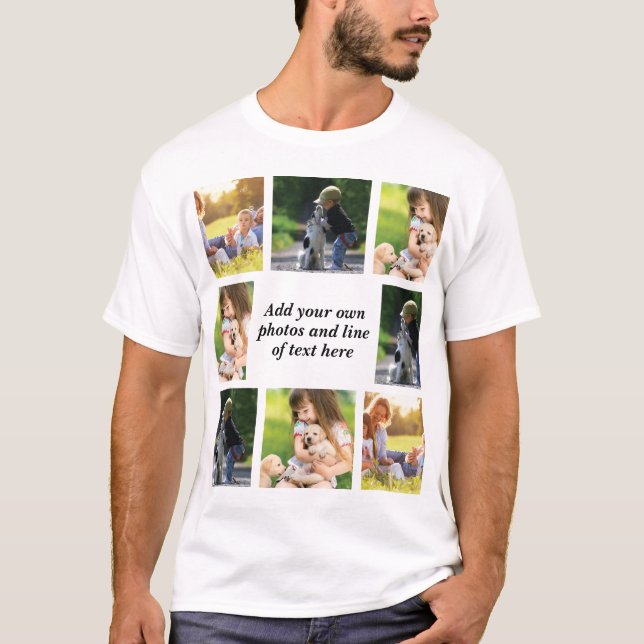 Erstellen Sie Ihre eigene Foto-Collage und -Text T-Shirt (Vorderseite)