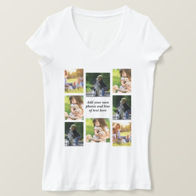 Erstellen Sie Ihre eigene Foto-Collage und -Text T-Shirt (Design vorne)