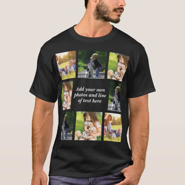 Erstellen Sie Ihre eigene Foto-Collage und -Text T-Shirt (Vorderseite)