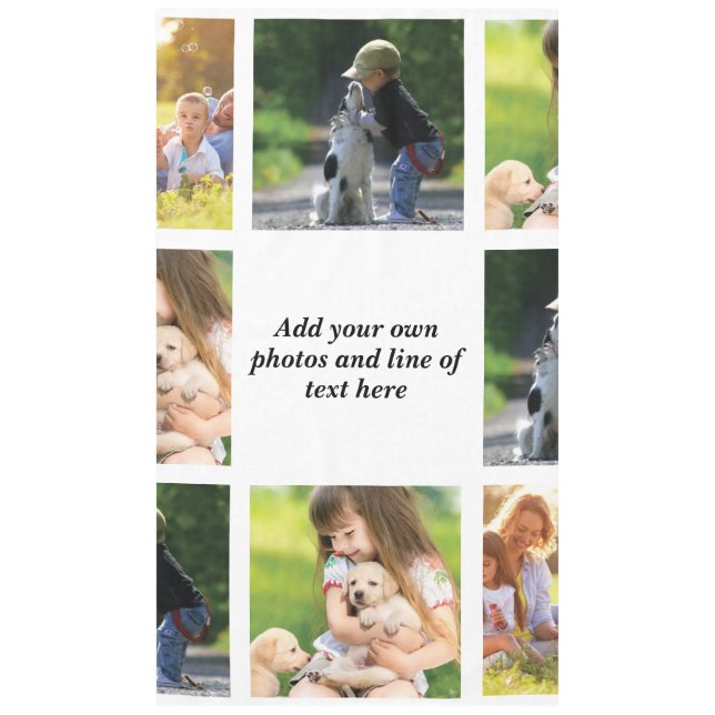 Erstellen Sie Ihre eigene Foto-Collage und -Text Tischdecke (Vorderseite)