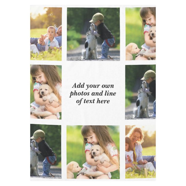 Erstellen Sie Ihre eigene Foto-Collage und -Text Tischdecke (Vorderseite)