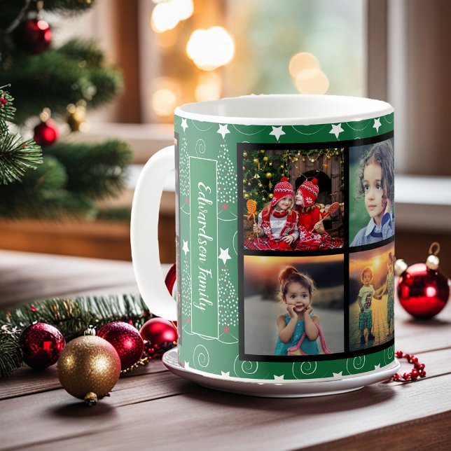 Erstellen Sie Ihre eigene Foto-Collage Weihnachten Kaffeetasse (Create your own family photo collage Christmas Coffee Mug. You can add your most beautiful photos.)