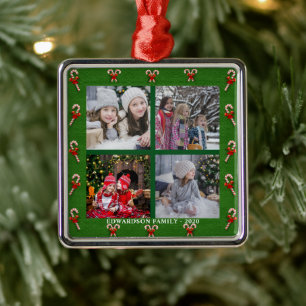 Erstellen Sie Ihre eigene Foto-Collage Weihnachten Ornament Aus Metall