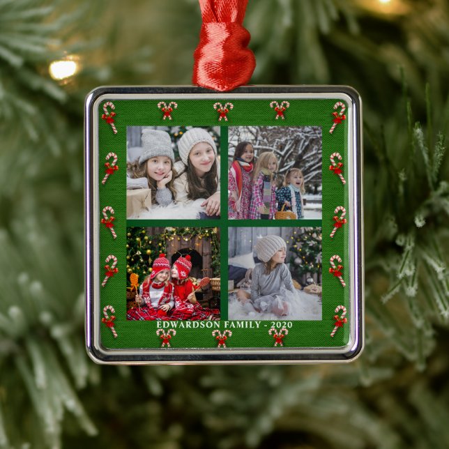 Erstellen Sie Ihre eigene Foto-Collage Weihnachten Ornament Aus Metall (Baum)