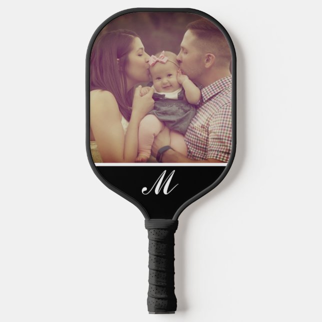 Erstellen Sie Ihre eigene Foto-Monogram-Initiale Pickleball Schläger (Vorderseite)
