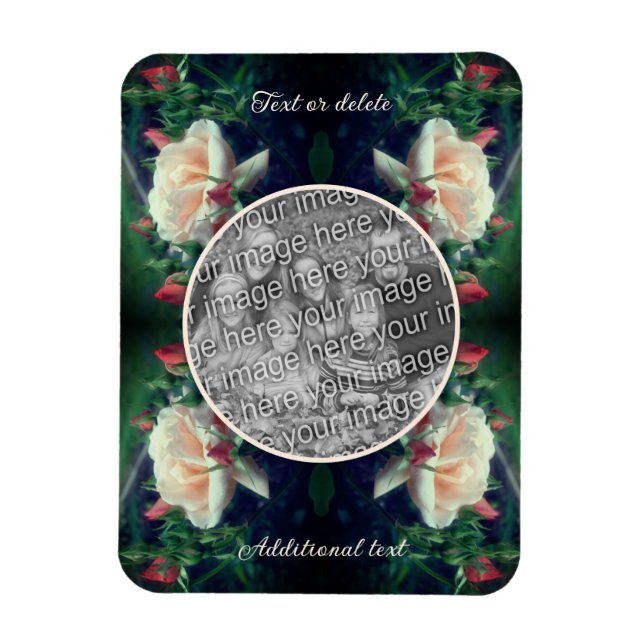 Erstellen Sie Ihre eigene Foto Peach Rose und Bug  Magnet (Vertikal)