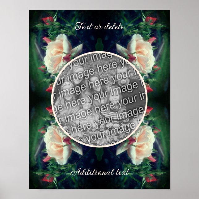 Erstellen Sie Ihre eigene Foto Peach Rose und Bug  Poster (Vorne)