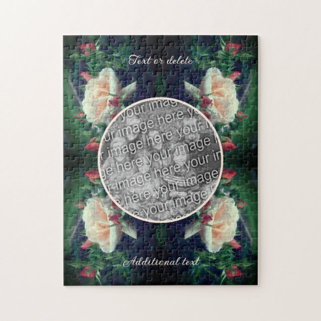 Erstellen Sie Ihre eigene Foto Peach Rose und Bug  Puzzle (Vertikal)