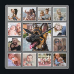 Erstellen Sie Ihre eigene FotoCollage grau Quadratische Wanduhr<br><div class="desc">Moderne,  graue Wanduhr mit stylishem Hintergrund,  die sich farblich ändern lässt,  und eine personalisierte 13 Quadratmeter Foto-Collage aus fröhlichen Erinnerungen.</div>