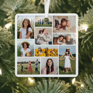 Erstellen Sie Ihre eigene Fotocollage mit 10 Fotos Ornament Aus Metall