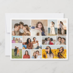 Erstellen Sie Ihre eigene Fotocollage mit 12 Fotos Mitteilungskarte