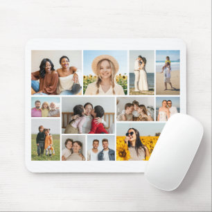 Erstellen Sie Ihre eigene Fotocollage mit 12 Fotos Mousepad