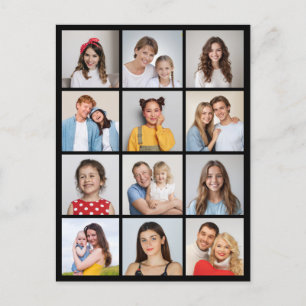 Erstellen Sie Ihre eigene Fotocollage mit 12 Fotos Postkarte