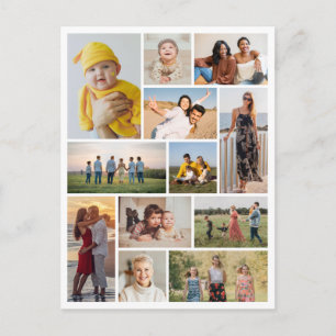 Erstellen Sie Ihre eigene Fotocollage mit 12 Fotos Postkarte