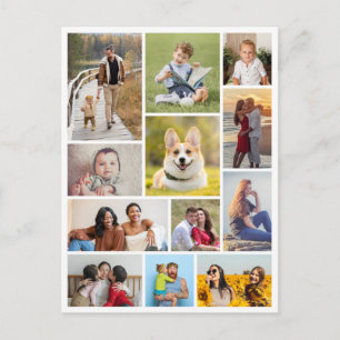 Erstellen Sie Ihre eigene Fotocollage mit 12 Fotos Postkarte