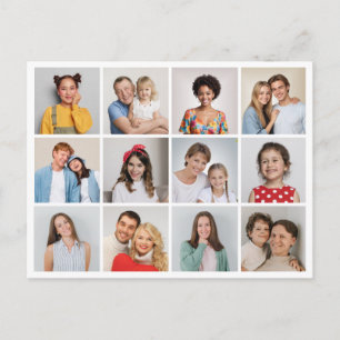 Erstellen Sie Ihre eigene Fotocollage mit 12 Fotos Postkarte