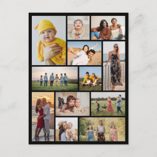 Erstellen Sie Ihre eigene Fotocollage mit 12 Fotos Postkarte