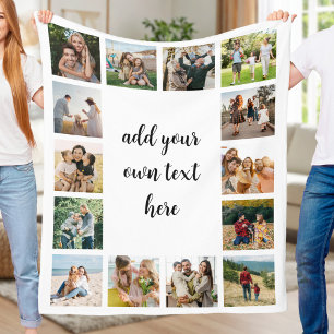 Erstellen Sie Ihre eigene Fotocollage mit 14 Fotos Fleecedecke