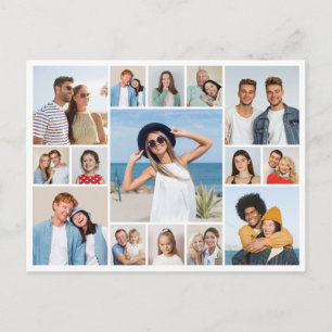Erstellen Sie Ihre eigene Fotocollage mit 15 Fotos Postkarte
