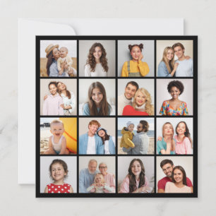 Erstellen Sie Ihre eigene Fotocollage mit 16 Fotos Mitteilungskarte