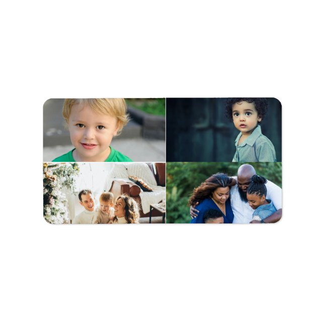 Erstellen Sie Ihre eigene Fotocollage mit 4 Fotos Adressaufkleber (Vorne)