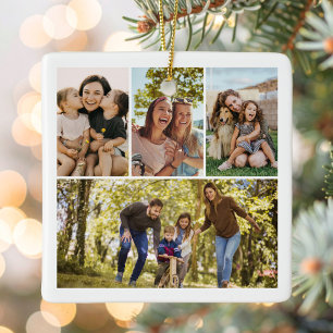 Erstellen Sie Ihre eigene Fotocollage mit 4 Fotos Keramikornament