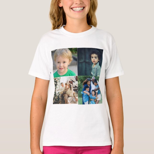 Erstellen Sie Ihre eigene Fotocollage mit 4 Fotos T-Shirt (Vorderseite)