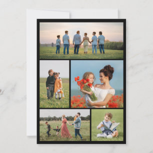 Erstellen Sie Ihre eigene Fotocollage mit 5 Fotos Mitteilungskarte