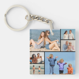Erstellen Sie Ihre eigene Fotocollage mit 6 Fotos Schlüsselanhänger