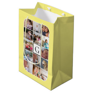 Erstellen Sie Ihre eigene Fotocollage, Monogramm h Mittlere Geschenktüte