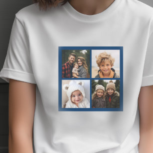 Erstellen Sie Ihre eigene Fotocollage - Navy 4 Bil T-Shirt