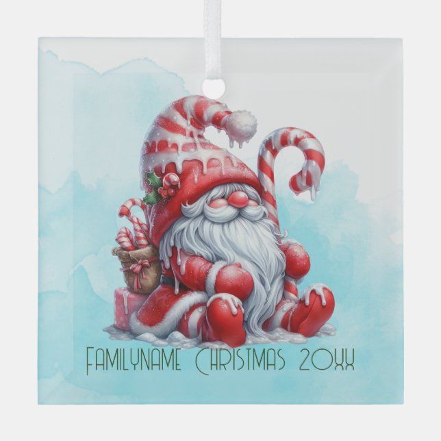 Erstellen Sie Ihre eigene Freude Peppermint Weihna Ornament Aus Glas (Vorderseite)