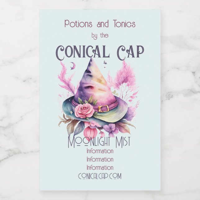 Erstellen Sie Ihre eigene Frühjahrsrähne Hexenhut- Weinetikett (Einzelnes Label)