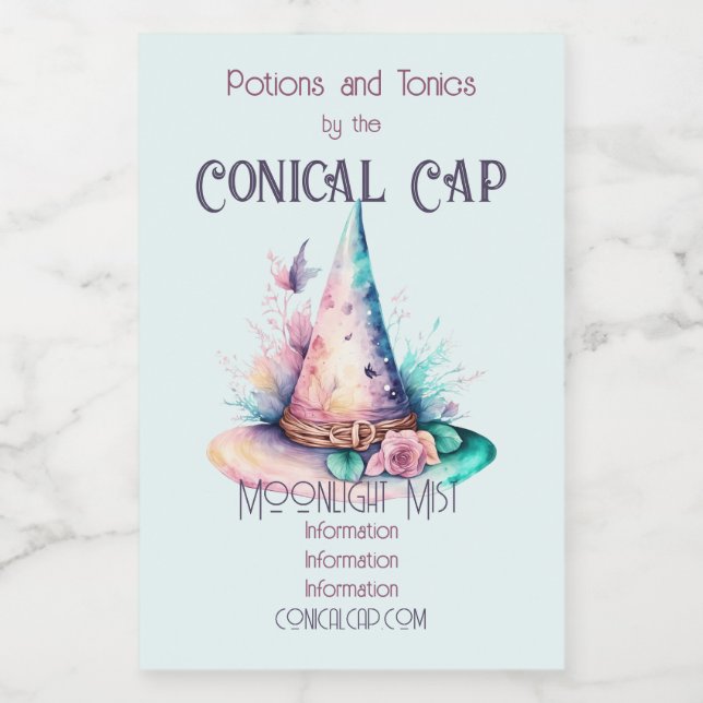 Erstellen Sie Ihre eigene Frühjahrsrähne Hexenhut- Weinetikett (Einzelnes Label)