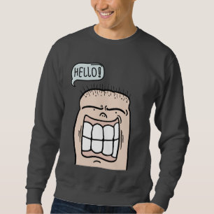 Erstellen Sie Ihre eigene Funny Gesicht sagt hallo Sweatshirt