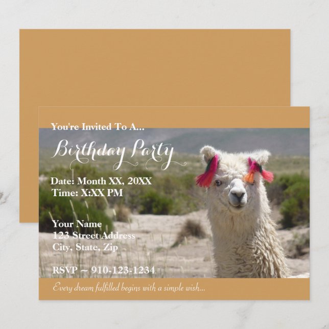 Erstellen Sie Ihre eigene Geburtstagsfeier Einladung (Vorne/Hinten)