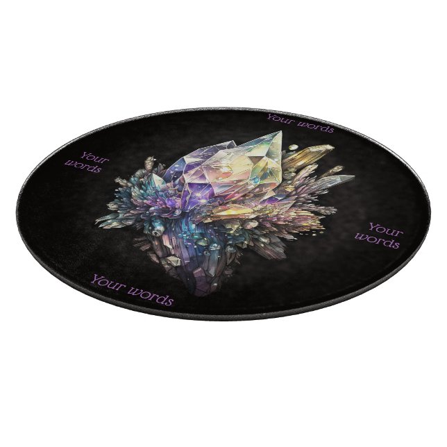 Erstellen Sie Ihre eigene Gelbe Kristalle Glass Al Schneidebrett (Ecke)