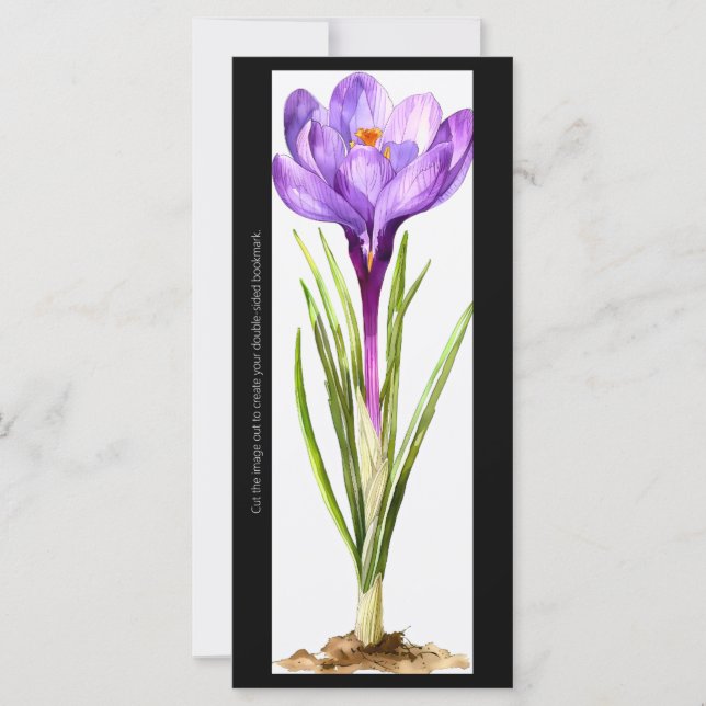 Erstellen Sie Ihre eigene gemalte Crocus Lesezeich (Vorderseite)