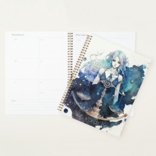 Erstellen Sie Ihre eigene Gold & Blue Libra Zodiac Planer