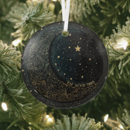 Erstellen Sie Ihre eigene Gold Filigree Moon Celes Ornament Aus Glas