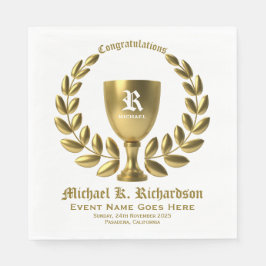 Erstellen Sie Ihre eigene Goldene Cup Laurel Wreat Serviette