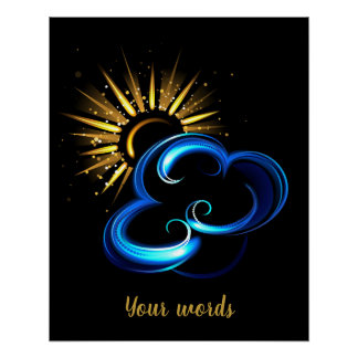 Erstellen Sie Ihre eigene goldene Sonne und blaue  Poster