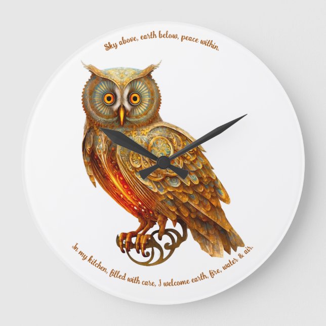 Erstellen Sie Ihre eigene goldene Steampunkuppe Große Wanduhr (Vorderseite)